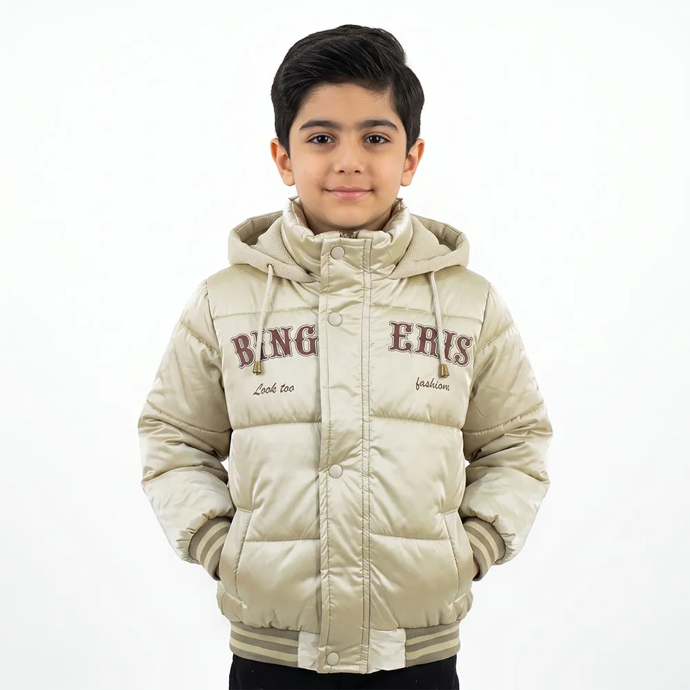 کاپشن سیلیکونی پسرانه BING رنگ صدفی
