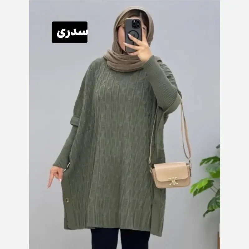 مانتو پانچ بافت تراکم بالا قواره آزاد فری سایز