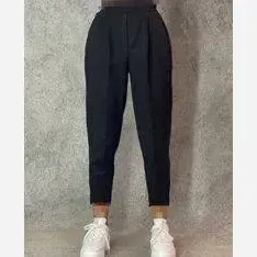 شلوار سوییت مخملی زنانه مشکی بغل چاک سایز 40 تا 46