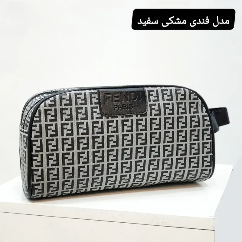 کیف دستی مردانه شوزبگ چرم صنعتی مرغوب دو خانه آستر خارجی بند دستی زیپ فلزی