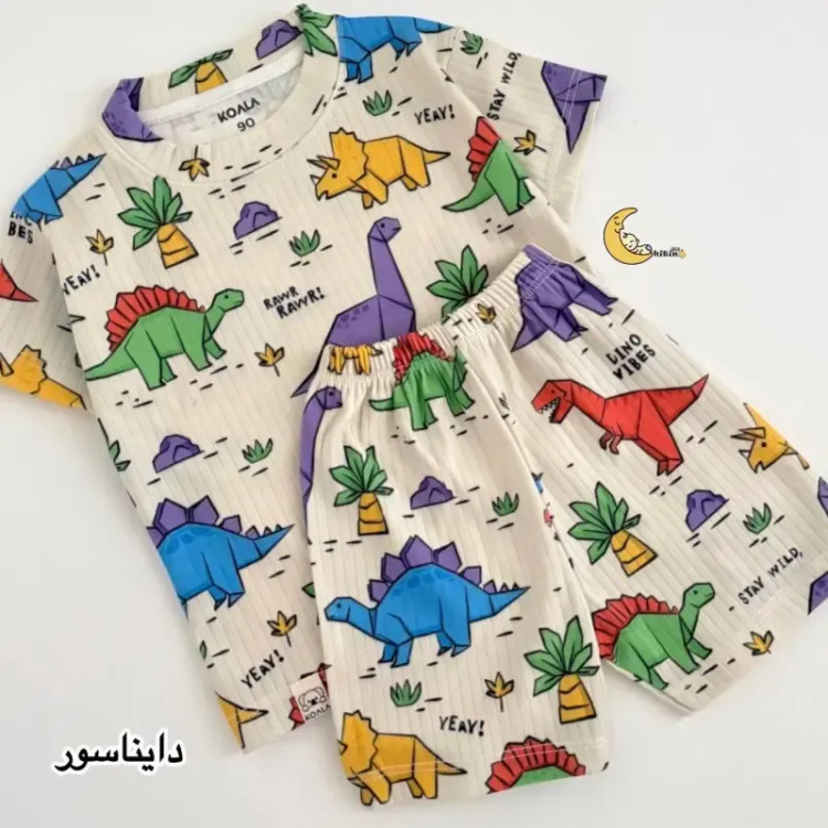 ست راحتی بچگانه تیشرت و شلوارک کبریتی کوالا کیدز نخ پنبه